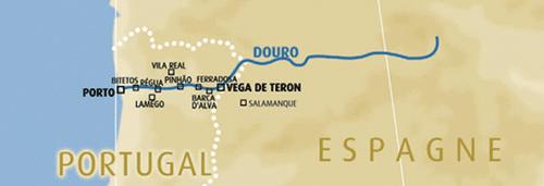 Cartina fiume Douro o Duero in Portogallo